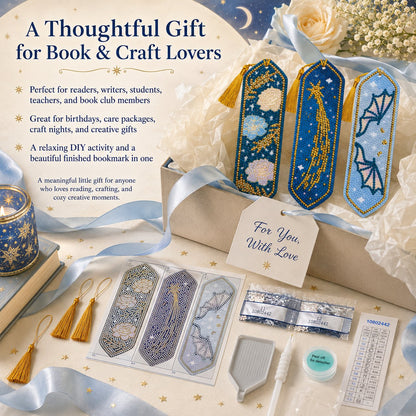 🔥LAST DAY 50% OFF-🌌Starlit Romance Diamond Art Bookmark Kit
