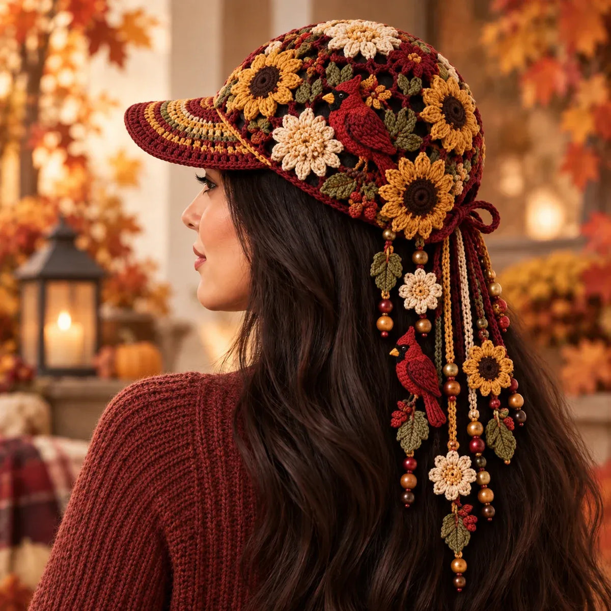 🔥LAST DAY 50% OFF - 🍂 Women’s Handmade Crochet Autumn Baseball Cap