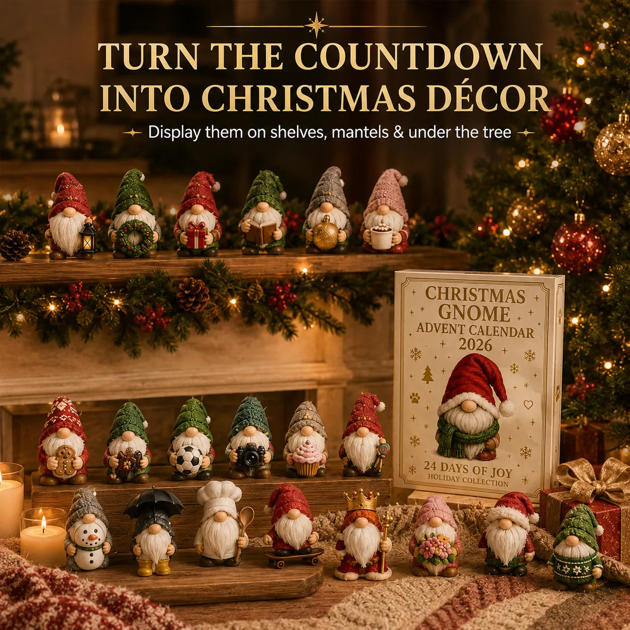 ⏳ Last Day 49% OFF – 🧙 2026 Christmas Gnome Advent Calendar | 24 Unique Mini Gnome Surprises for Daily Countdown Fun, Collecting & Holiday Display 🎄✨