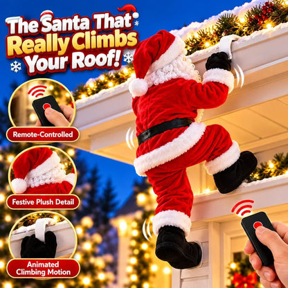 🎅🎄 Remote-Controlled Climbing Santa – Animated Christmas Roof & Gutter Hanging Decoration | Watch Santa Try to Climb Your Roof! 🎁