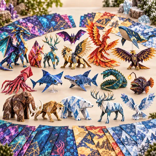 ⏳ Last Day 49% OFF – 🐉 Fantasy Paper Folding Craft Kit | 4 Magical Worlds with 50 Patterned Papers & Step-by-Step Guide ✨