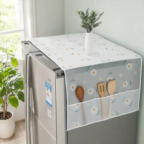 🌼 Daisy Fridge Dust Cover – Waterproof Top Protector with Handy Storage Pockets, Stylish & Functional Kitchen Essential(Buy 2 Free Shipping)