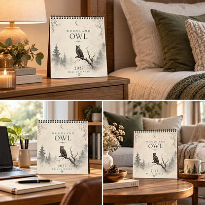 WOODLAND OWL 2027 WALL CALENDAR