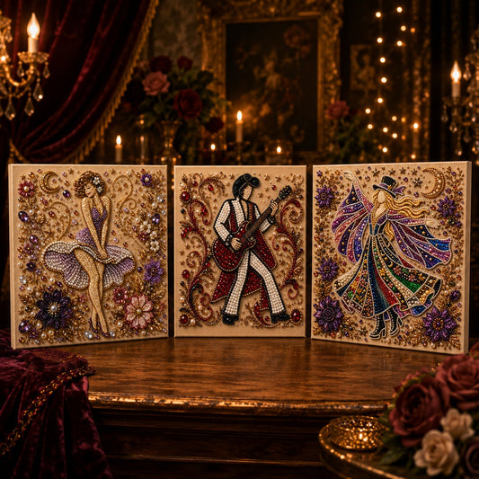 🔥LAST DAY 50% OFF - ✨ American Legends Pearl Art DIY Kit – Create 3 Timeless Icons in Sparkling Detail