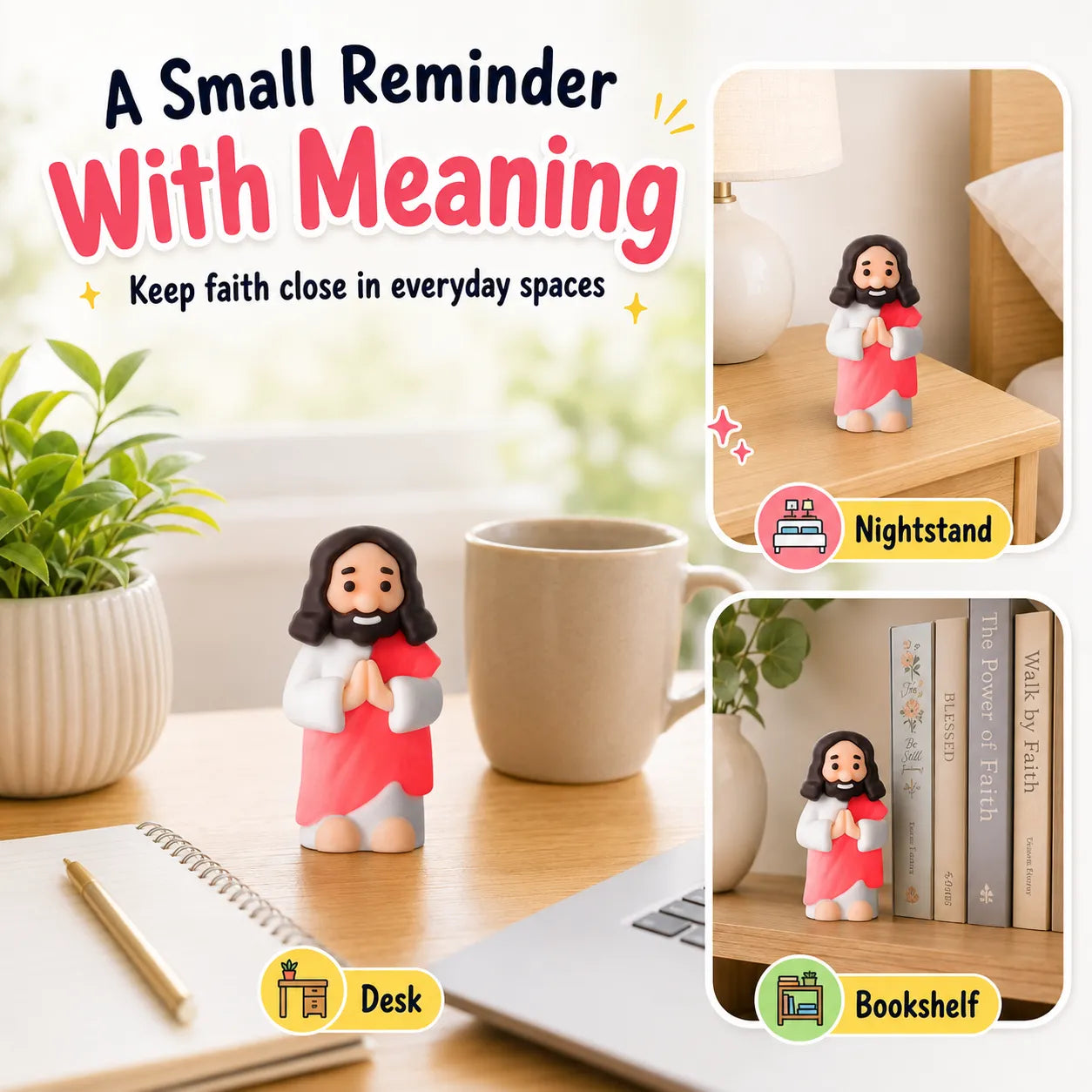 ✝️ Glow-in-the-Dark Little Jesus Mini Figure Collection | Colorful Faith-Inspired Keepsakes with Message Cards for Gifting, Sharing & Everyday Encouragement ✨