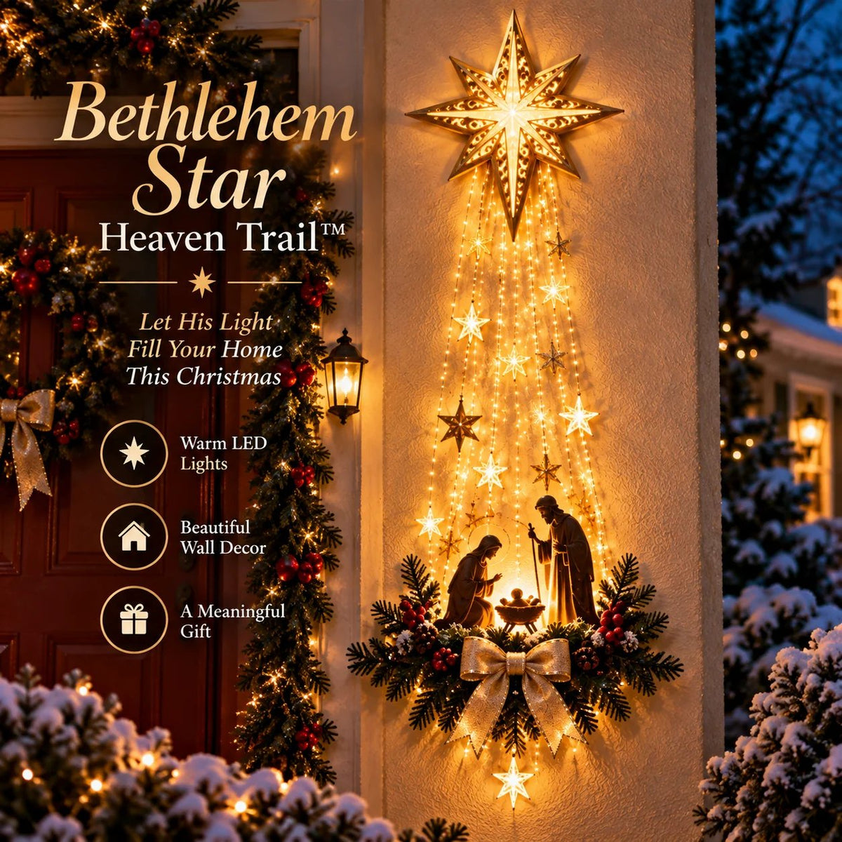 ✨✝️ Bethlehem Star of Faith™ – Lighted Nativity Wall Decor✝️