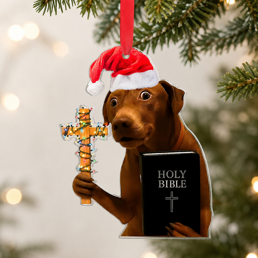 🤣“My Dog Is Ready To Preach” Christmas Ornament