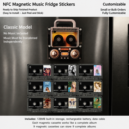 🎤 Iconic Pop Star NFC Fridge Magnet Music Player | Retro Vinyl Style Decor 🎵