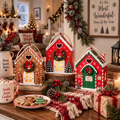 🏠Christmas Magic House Gift Box – Creative 3D Handheld Holiday Gift Packaging