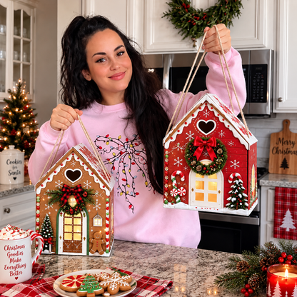 🏠Christmas Magic House Gift Box – Creative 3D Handheld Holiday Gift Packaging