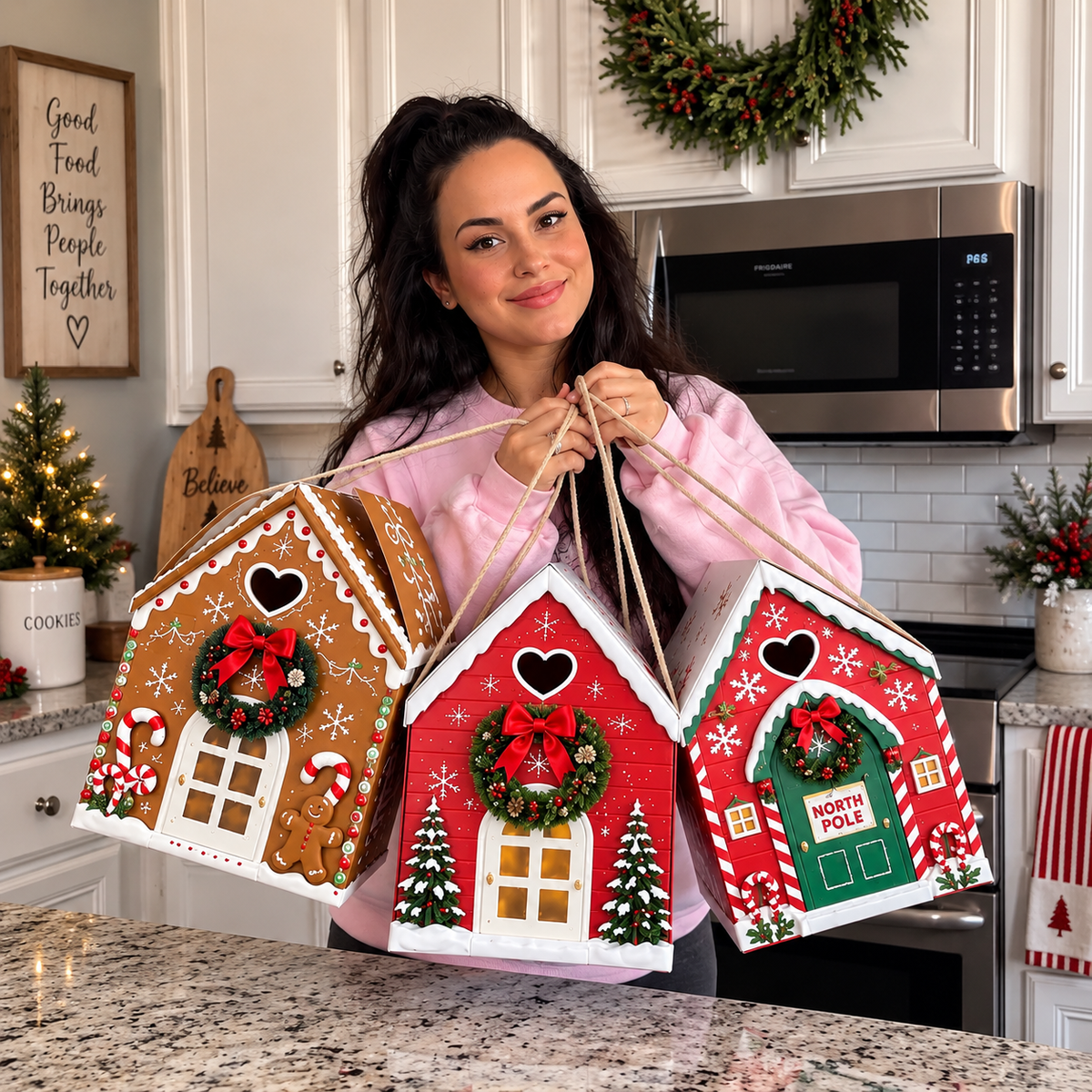 🏠Christmas Magic House Gift Box – Creative 3D Handheld Holiday Gift Packaging