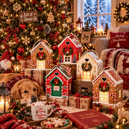 🏠Christmas Magic House Gift Box – Creative 3D Handheld Holiday Gift Packaging