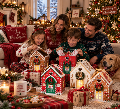 🏠Christmas Magic House Gift Box – Creative 3D Handheld Holiday Gift Packaging