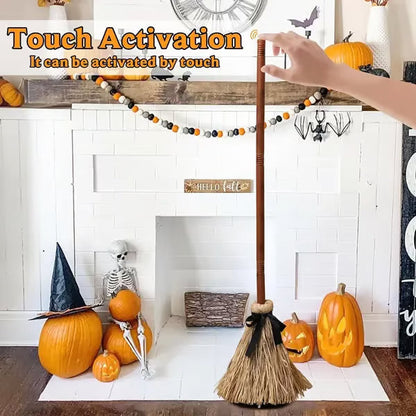🔥Early Halloween Offer👻 Floating Witch's Broom – Eerie Laughs & Hypnotic Dance at Your Command! 🎃