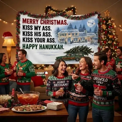 🎅 3x5FT Single Sided Christmas Funny Quote Flag with Metal Grommets | Adult Humor Holiday Yard Decoration