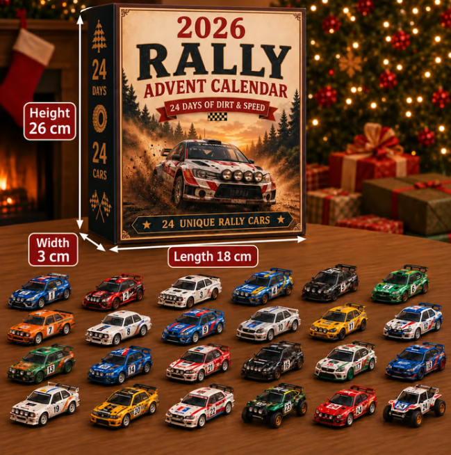 🏎️ Rally Christmas Advent Calendar 2026 – 24 days full of speed and excitement, 24 rally race cars to collect (2D models)