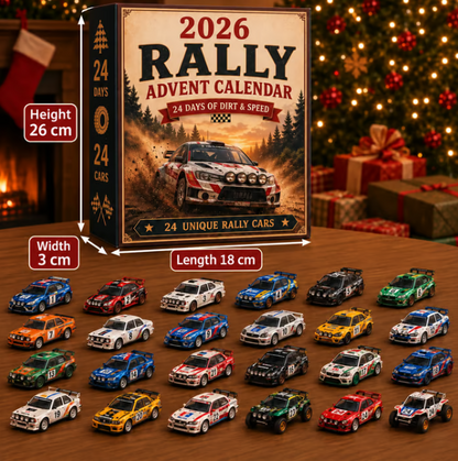 🏎️ Rally Christmas Advent Calendar 2026 – 24 days full of speed and excitement, 24 rally race cars to collect (2D models)