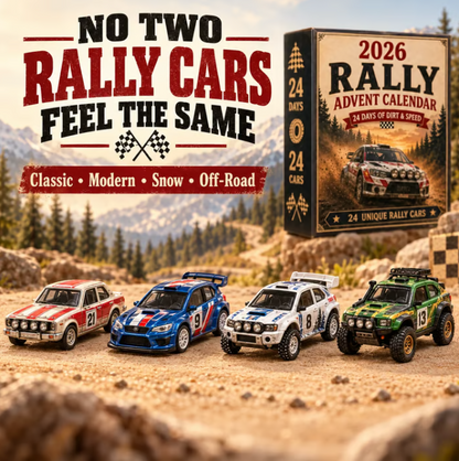 🏎️ Rally Christmas Advent Calendar 2026 – 24 days full of speed and excitement, 24 rally race cars to collect (2D models)