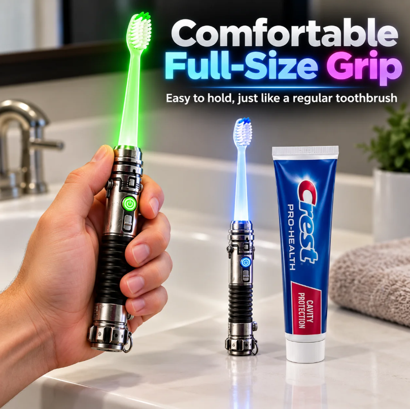 Galactic Glow Toothbrush – LED Light-Up Manual Toothbrush
