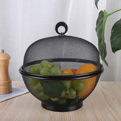 FreshKeep Covered Produce Basket - Breathable, Drainable & Insect-Resistant Kitchen Storage