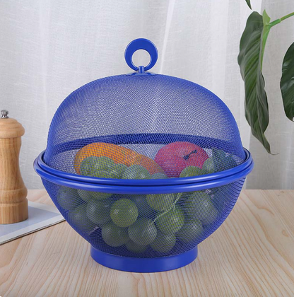 FreshKeep Covered Produce Basket - Breathable, Drainable & Insect-Resistant Kitchen Storage