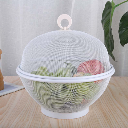 FreshKeep Covered Produce Basket - Breathable, Drainable & Insect-Resistant Kitchen Storage