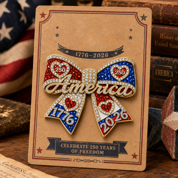 America 250th Anniversary commemorative ribbon pin
