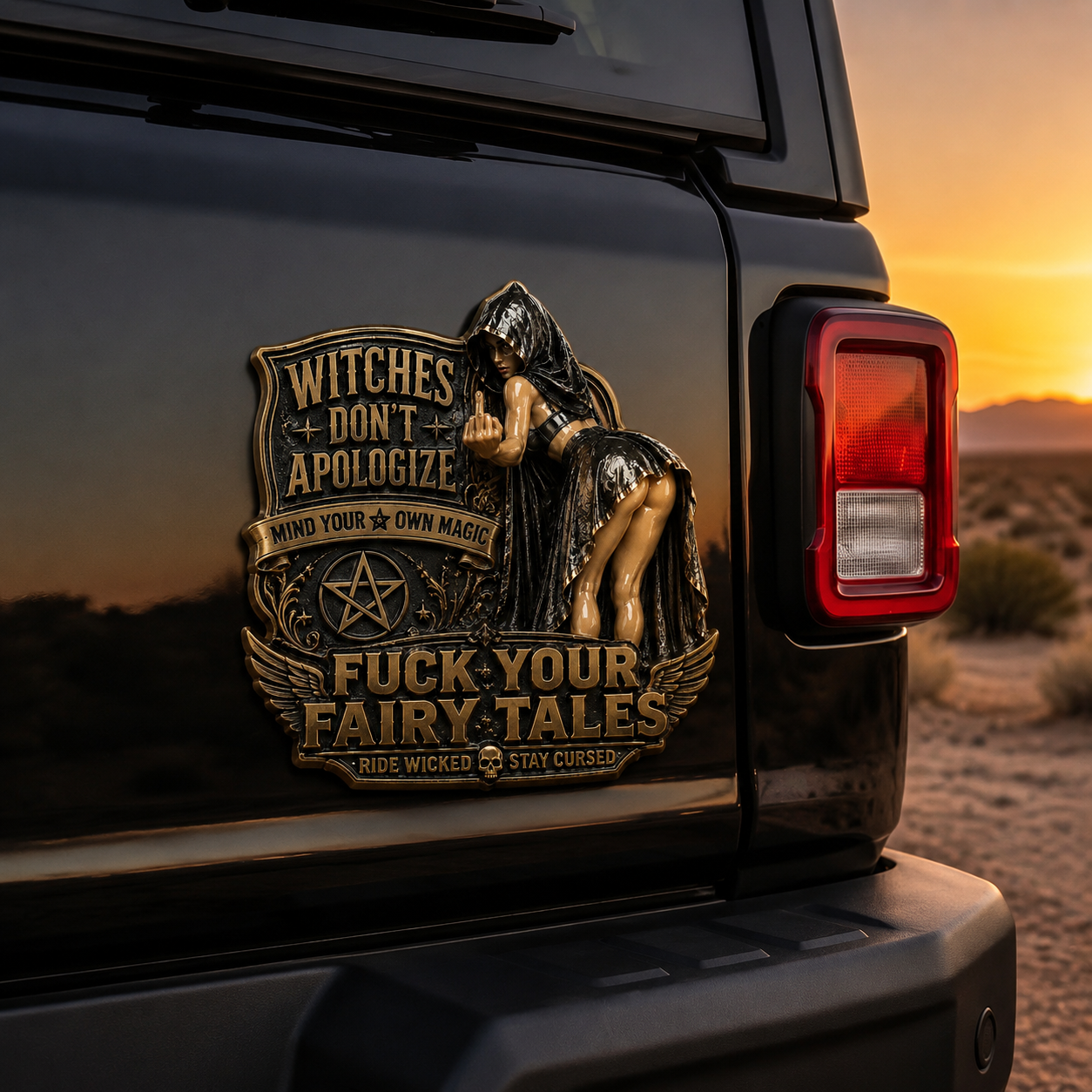 🔥LAST DAY 50% OFF 🔥- 🖤"Witches Don't Apologize" Car Emblem Metal Badge