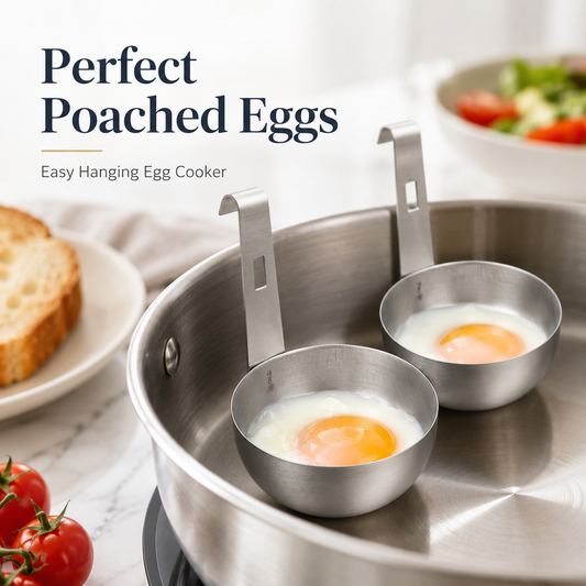 🥚 Stainless Steel Egg Poacher – Perfect Boiled Eggs Every Morning