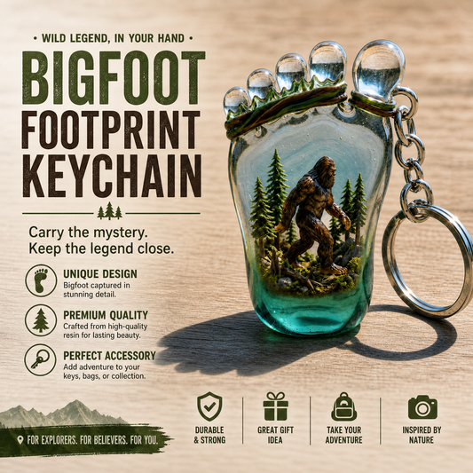 👣Bigfoot Forest Footprint Keychain