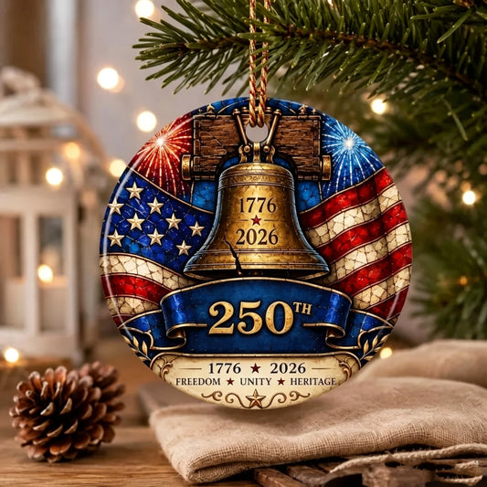 America 250th Anniversary Ornament, Patriotic Christmas Tree Decor