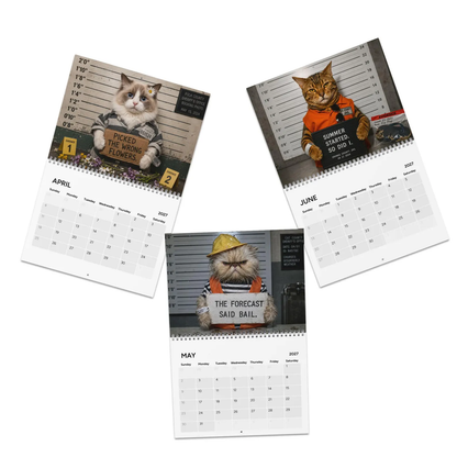 Funny Cat Mugshots 2027 Wall Calendar – 12 Guilty Cats