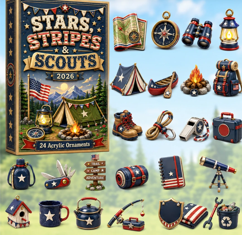 Stars Stripes Scouts outdoor ornaments