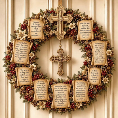 Christian Scripture Wreath Wall Hanging