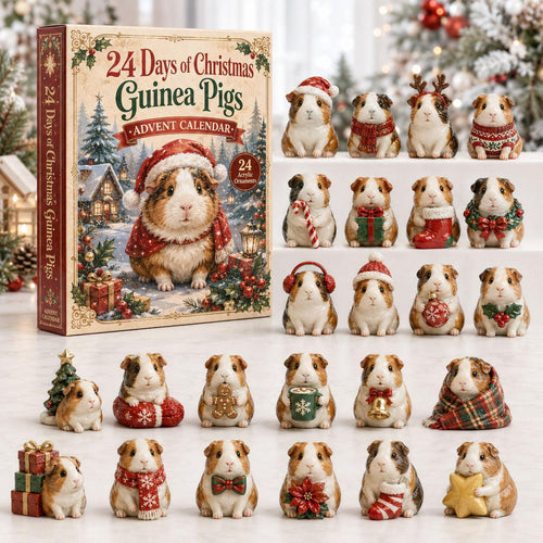 CHRISTMAS KICKOFF: 48%OFF - 2026 Guinea Pig Christmas Advent Calendar - 24 Days of Adorable Festive Surprises, Acrylic Ornaments Blind Box -Gift for Guinea Pig Lovers