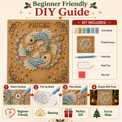 💫 Beginner-Friendly Zodiac Pearl Art DIY Kit  | Complete Craft Kit Included 💕