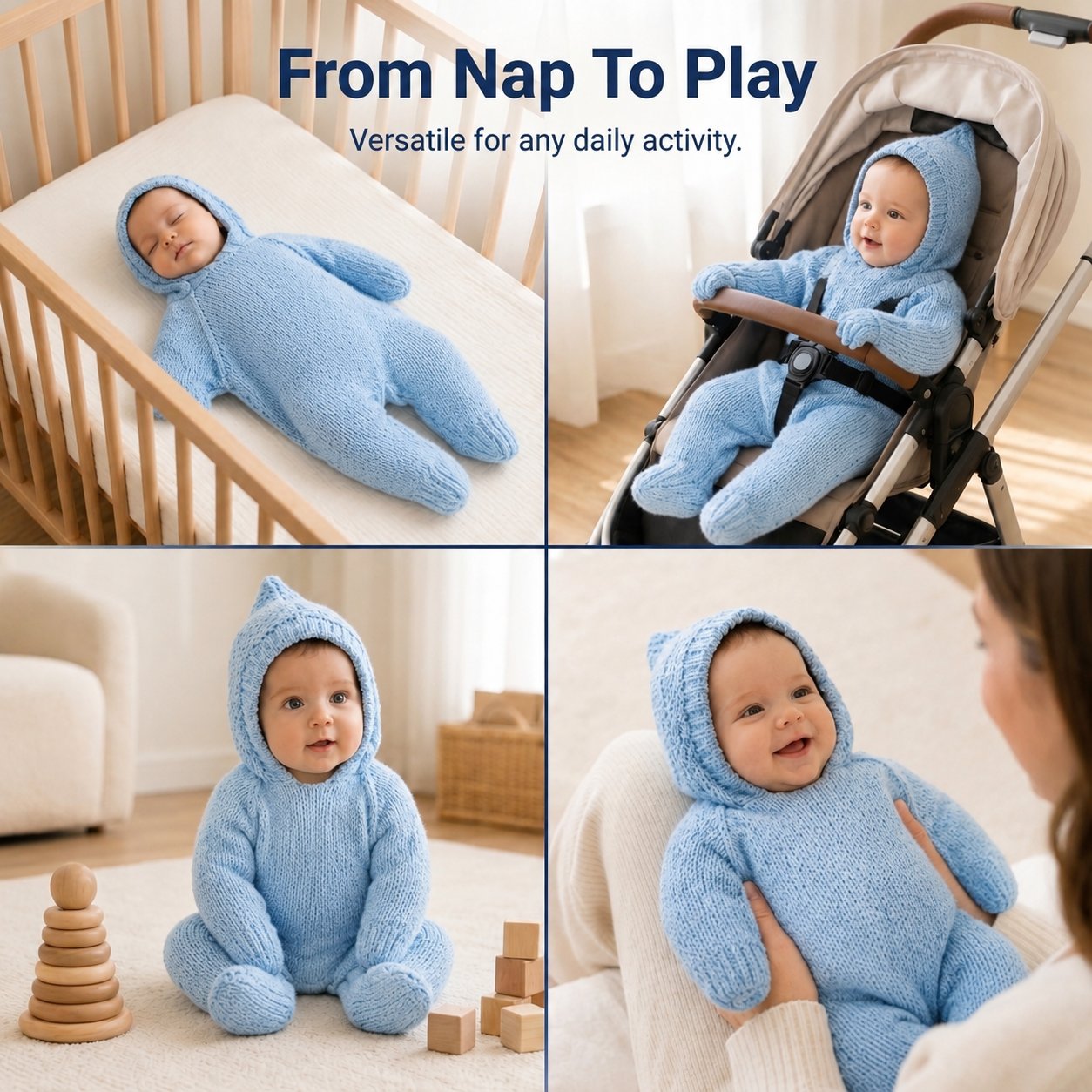 🔥HOT SALE🔥⭐Baby Starfish Knitted Romper – Cute Hooded One