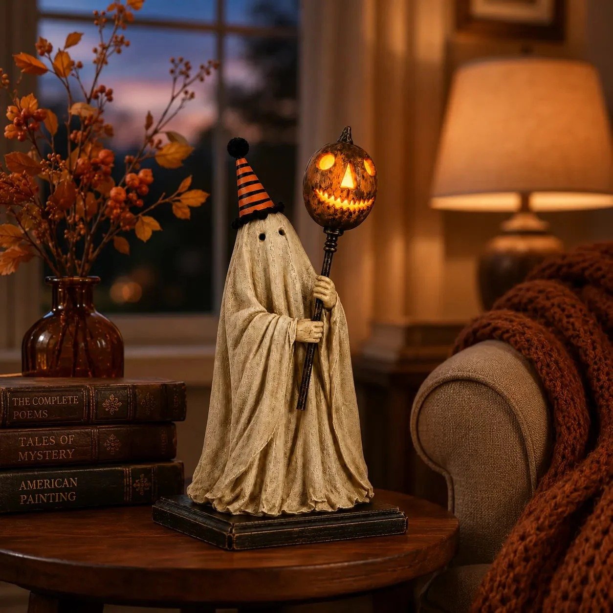 🎁🎉Only $29.99 This Week🌟👻Halloween Light-Up Pumpkin and Ghost Wand Ornament🎃