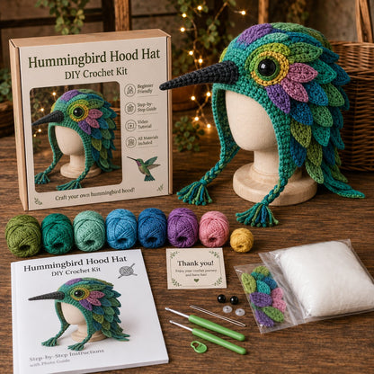 🔥 LAST DAY 49% OFF – 🐾✨ Animal Hood Hat DIY Crochet Kit | Premium Soft Yarn Materials with Step-by-Step Guide DIY Handmade Wearable Animal Character Hood 🧶🎭✨