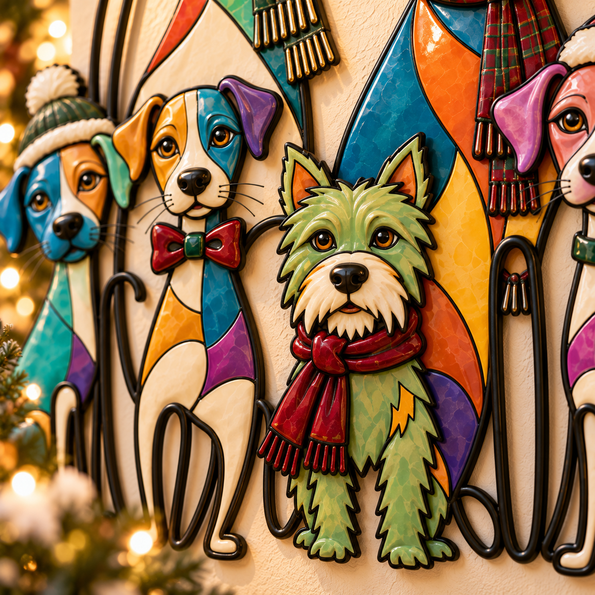 2026 Christmas Dog/Cat Family – A Colorful Holiday Welcome for Dog Lovers