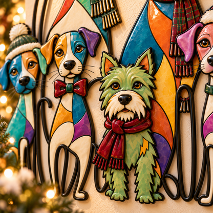 2026 Christmas Dog/Cat Family – A Colorful Holiday Welcome for Dog Lovers