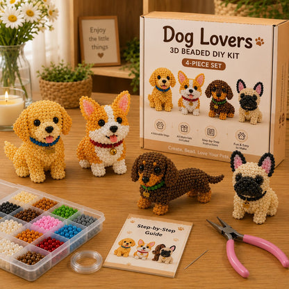 3D Beaded Animal Craft Kit – Relaxing 4-Piece DIY Set
