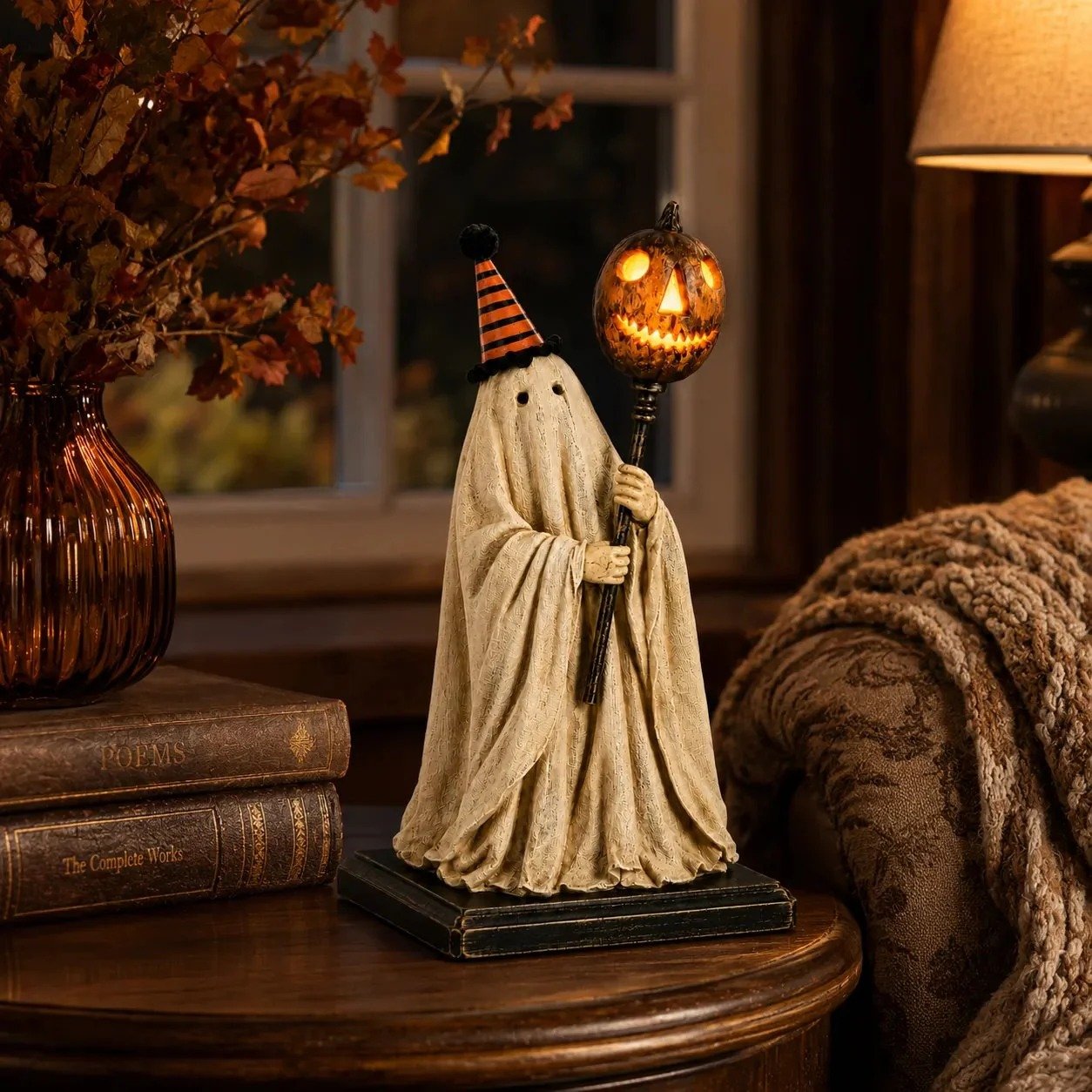 🎁🎉Only $29.99 This Week🌟👻Halloween Light-Up Pumpkin and Ghost Wand Ornament🎃