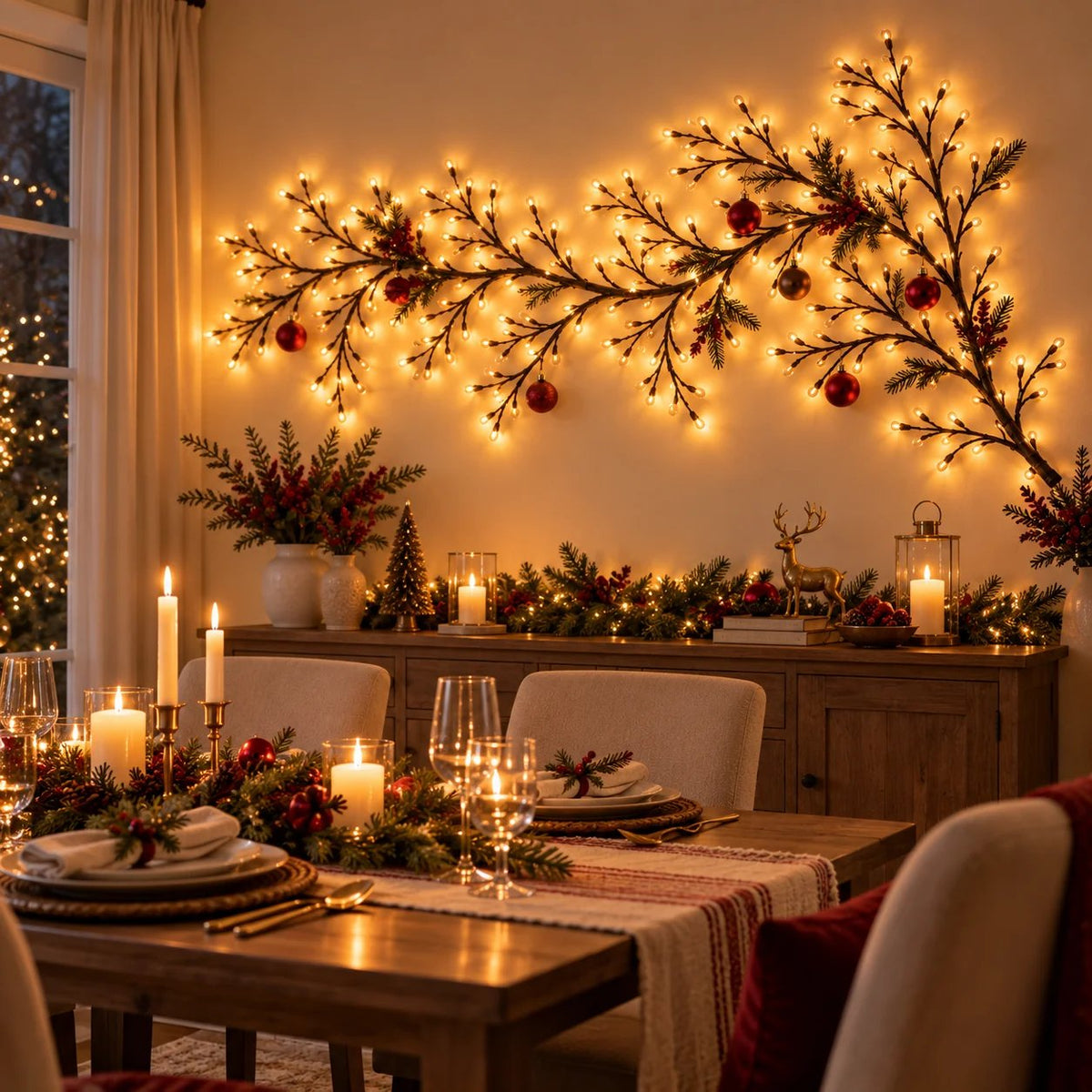 ✨ Flexible LED Branch Lights | Remote-Controlled Holiday Wall Decor(📦Buy 2 Free Shipping)