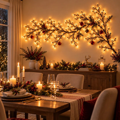 ✨ Flexible LED Branch Lights | Remote-Controlled Holiday Wall Decor(📦Buy 2 Free Shipping)