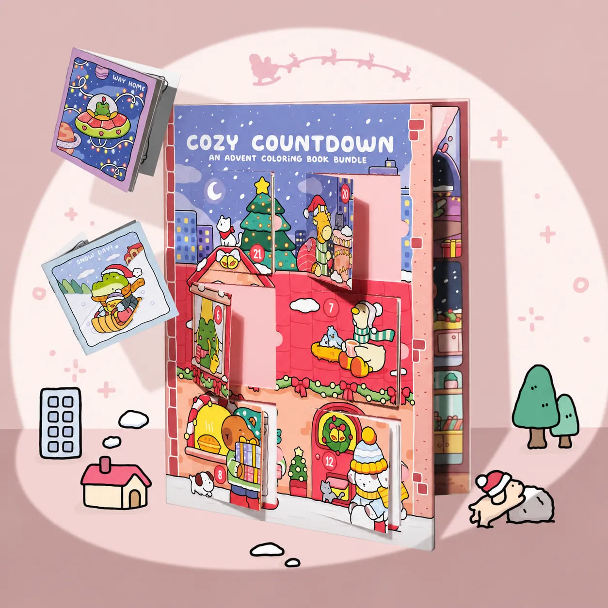 🎄LAST DAY 50% OFF - 🎁🎨 24-Day Christmas Countdown Mystery Box mini Coloring Book Set(📦Buy 2 Free Shipping)