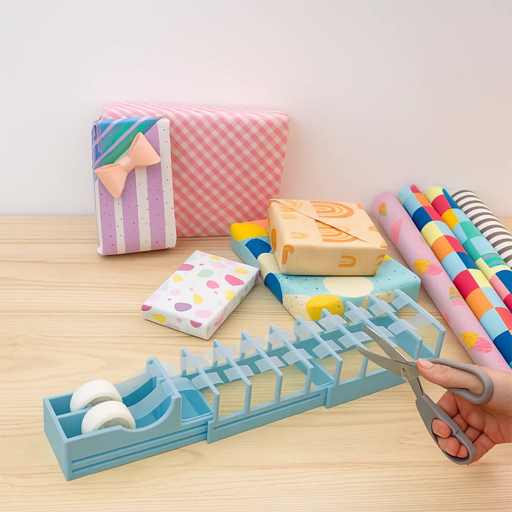 🎁 18-Strip Expandable Tape Dispenser – Wrap Gifts Up to 3× Faster