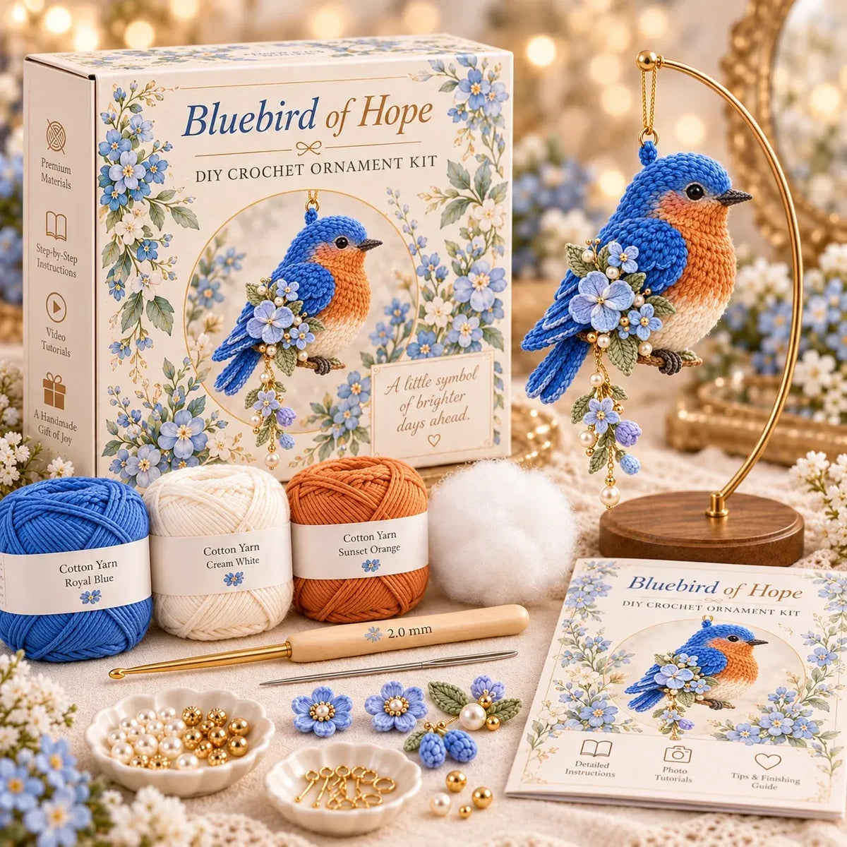 🔥LAST DAY 50% OFF - 🧶 DIY Crochet Bird Ornament Kit Collection | Comfort, Hope & Grace