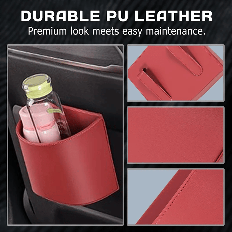 🥳2026 HOT SALE🥳💞50K+ SOLD!🚗🧺 49% OFF! Leather Car Door Cup Holder – Wide‐mouth opening, easy reach for drinks & phone. Clip‐on secure fit. PU leather, tough & stylish. 🛡️✨