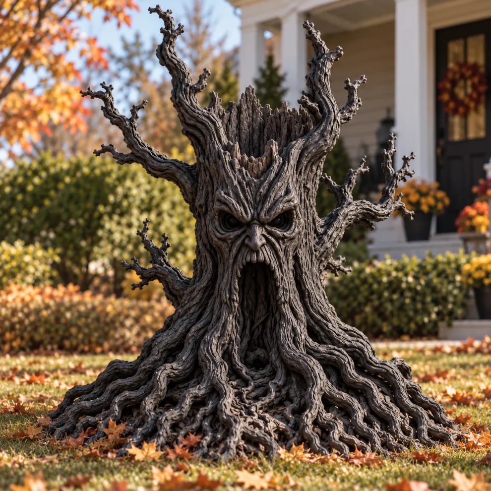 🎃 Giant Haunted Tree Yard Light | Glowing Halloween Sculpture